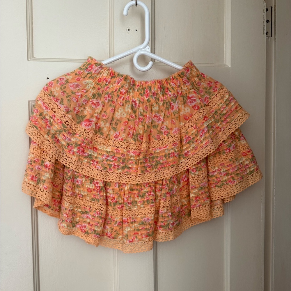 Aerie Summer Floral Orange Skirt